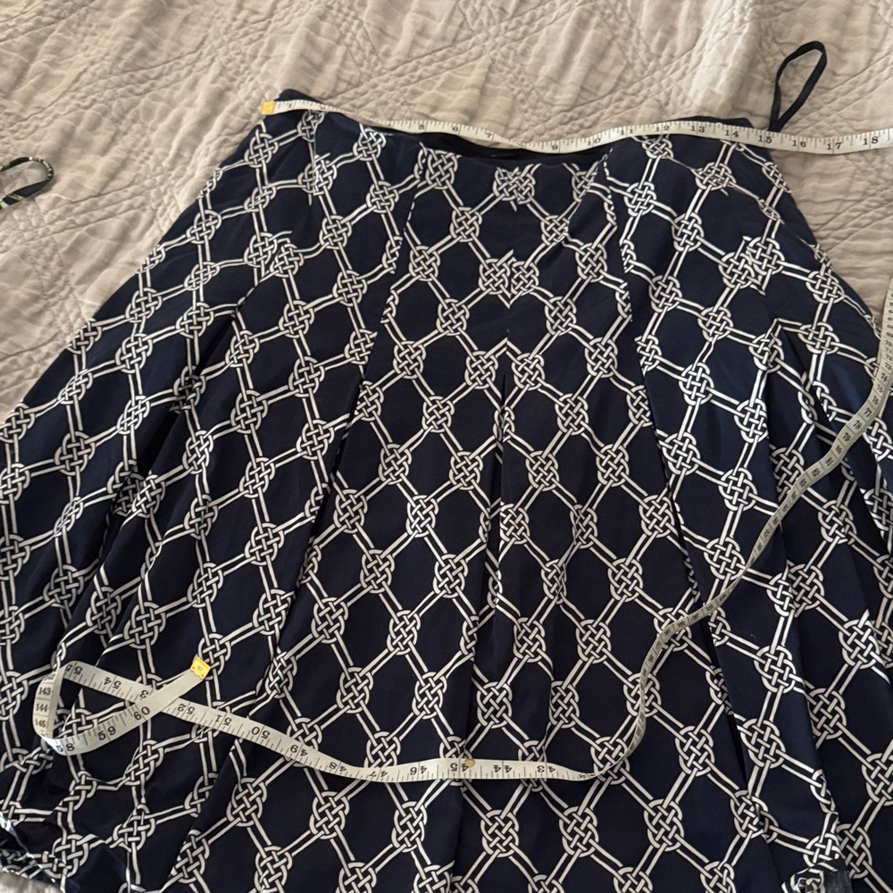 Jones New York Navy and White A-Line Skirt